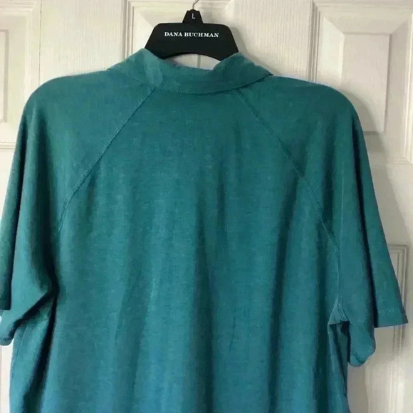 L.L.Bean Teal Slightly Fitted Mens Medium Polo Short Sleeve Shirt - Picture 4 of 10